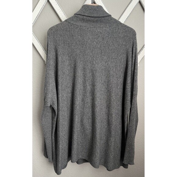 Garnet Hill Women's M Oversized Turtleneck Sweater Tunic Wool/Cashmere Gray - Picture 7 of 9